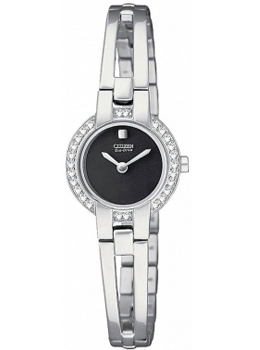 Citizen Ladies Silhouette Crystal Bangle Stainless Steel Black D